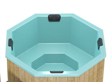 Hot Tub mit Inneneinsatz Fiberglas und Außenofen 2